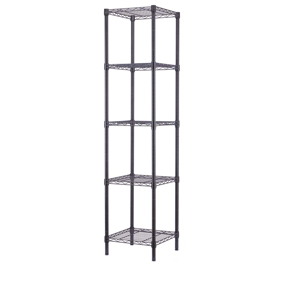 5-Tier Metal Shelves / Wire Mesh Shelving Unit / Steel Organizer Wire Rack / Wire Corner Shelving Unit