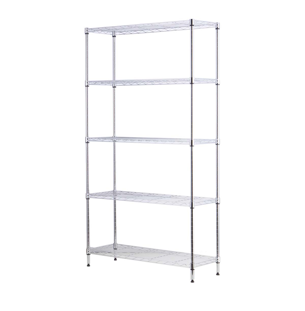 5-Tier Wire Display Shelf / Chrome Wire Shelving Unit / Wire Storage Rack
