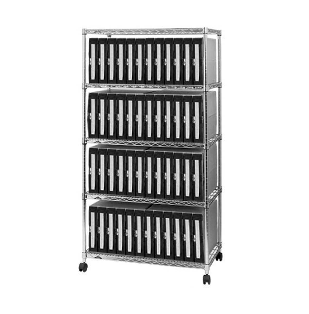 1-Tier ~ 7-Tier Office Storage Wire Shelving Unit / Shelving Storage Units on Wheels / Adjustable Heavy Duty Metal Shelf Wire Storage Rack for Office