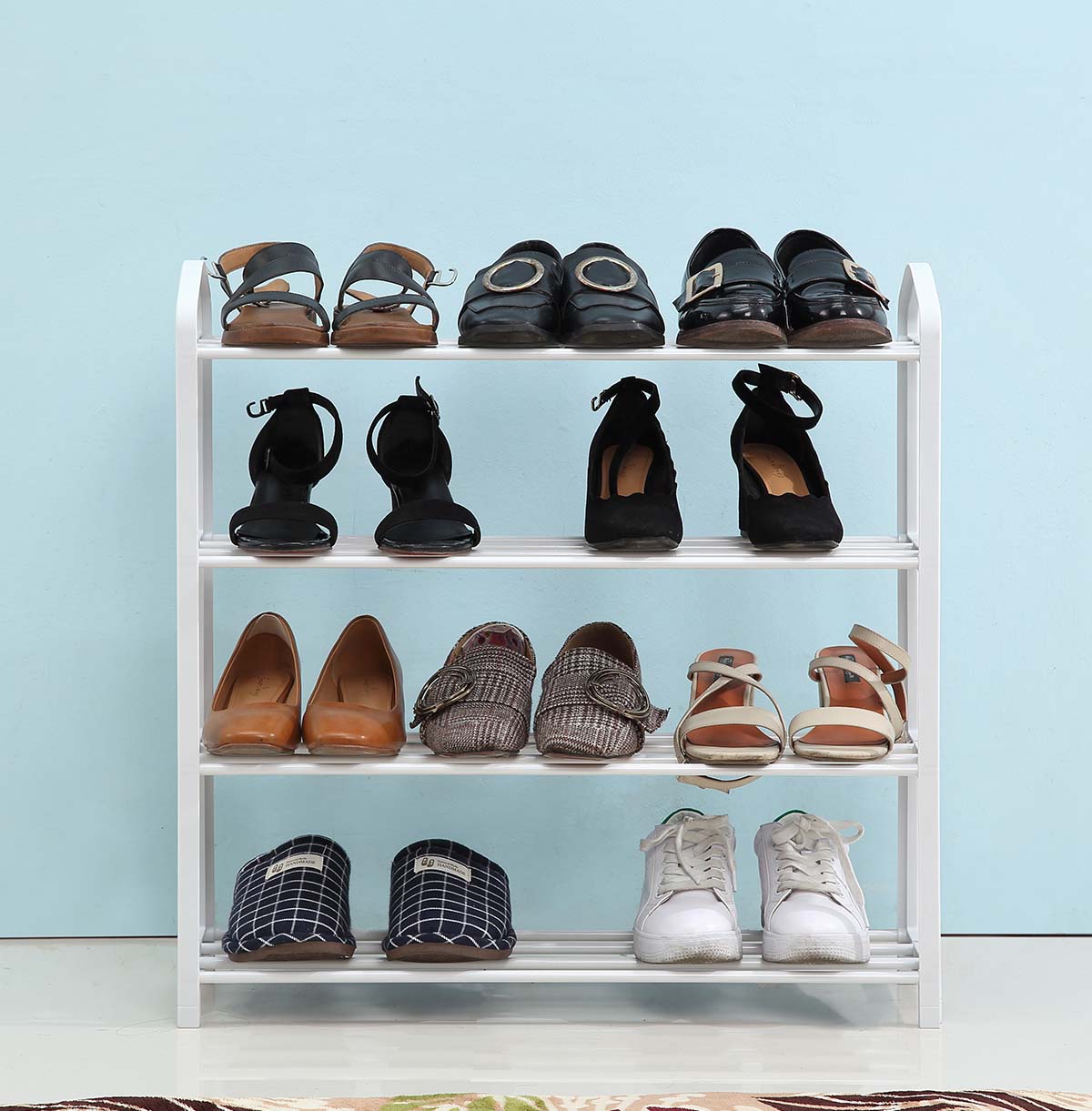 Metal Shoes Rack - white
