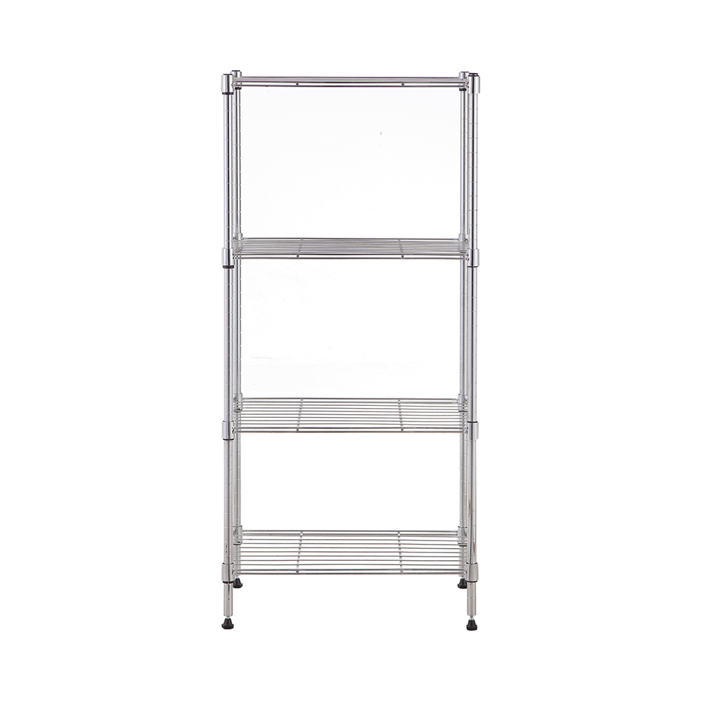 MZG Steel Storage Shelving 4-Tier Narrow, Chrome