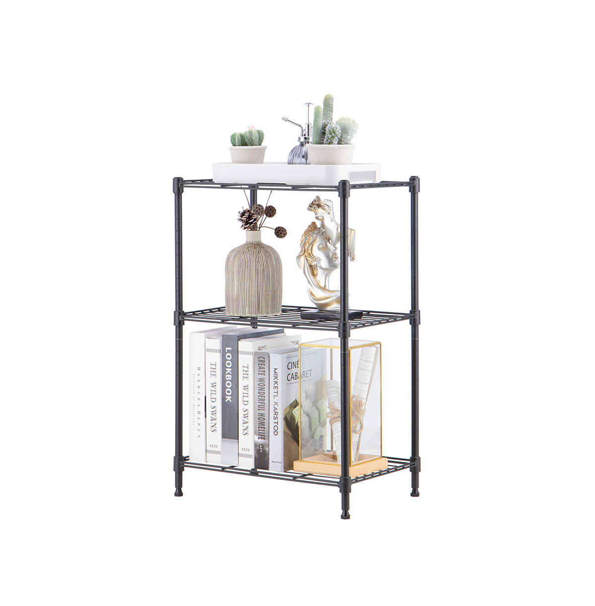 MZG Wire Storage Shelving 3-Tier, Grey