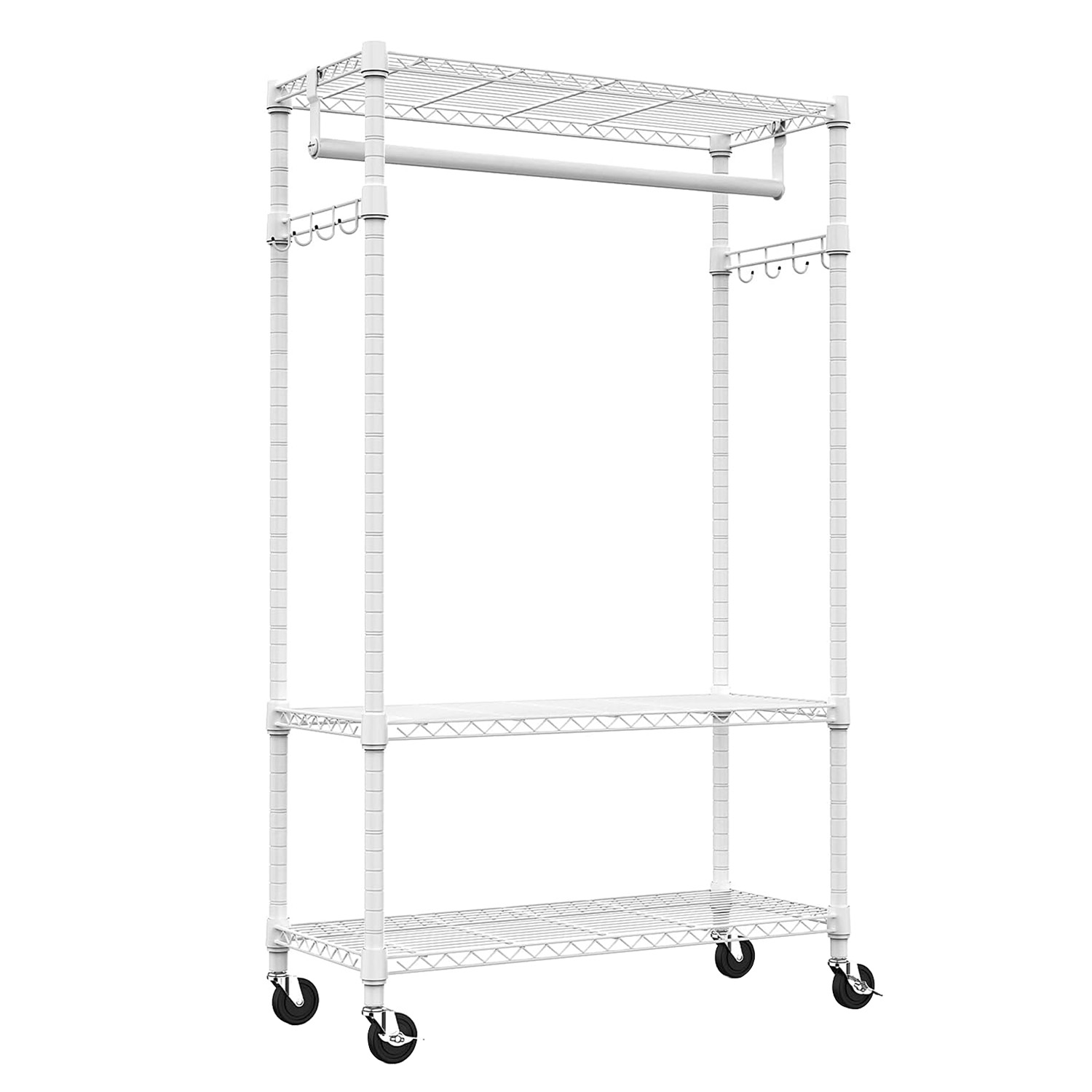 Adjustable Wire Shelving Clothes Rack with Rods