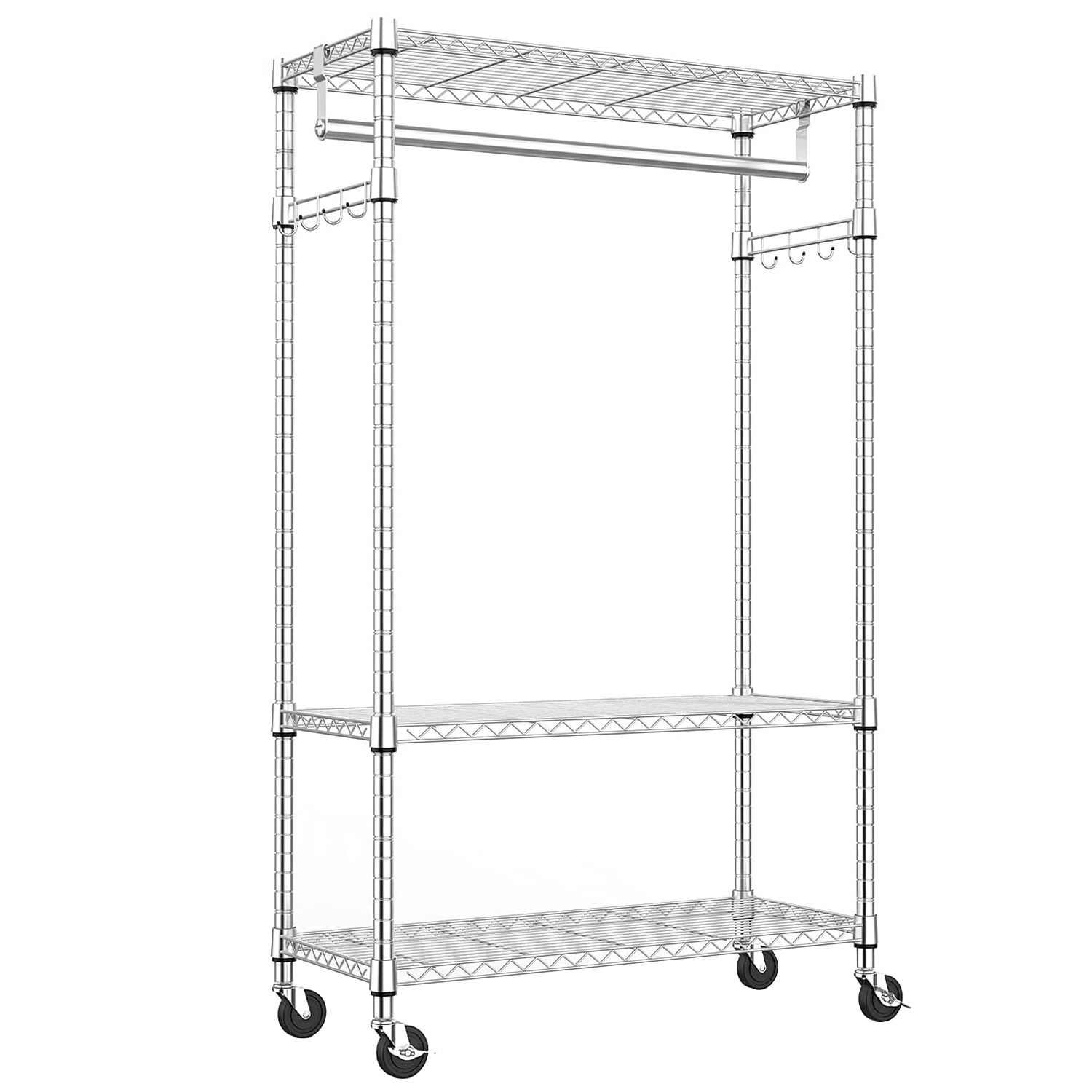 Chrome Heavy Duty Rolling Garment Rack